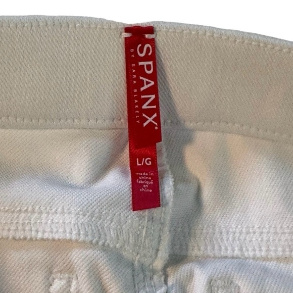 Spanx Large White Pull On Cotton/Polyester/Elastane Jeans w Faux Front Pockets - Picture 7 of 8